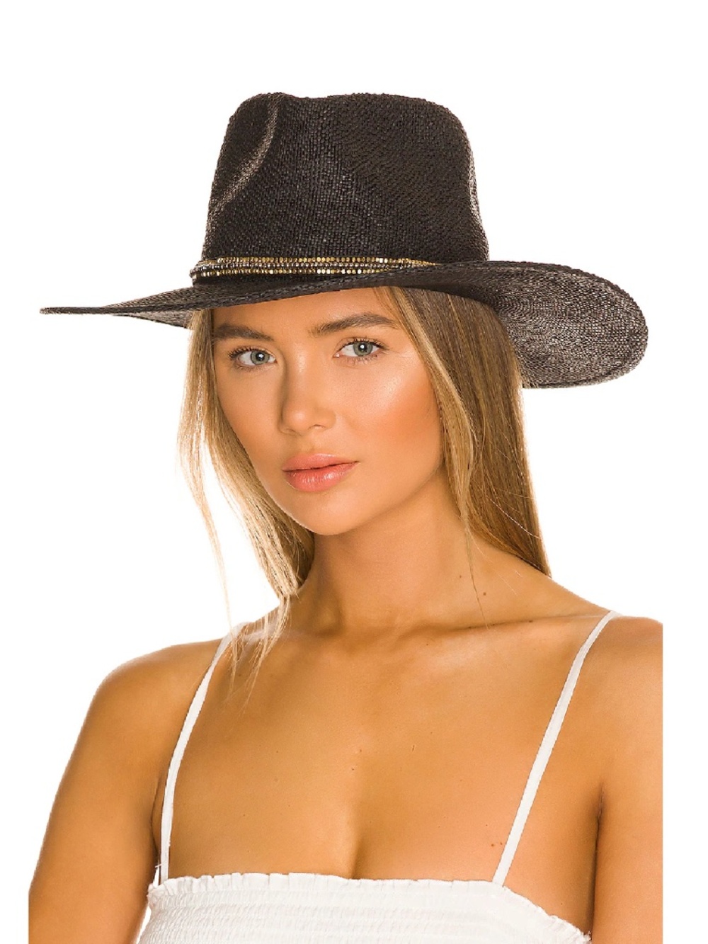 Nikki Beach Black Straw Rancher Hat Monte Carlo